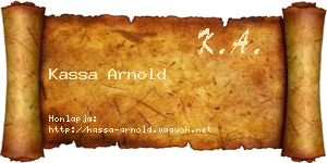 Kassa Arnold névjegykártya